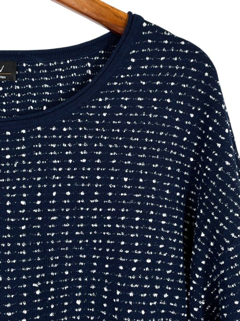 LIV by Habitat Navy Speckled Textured Knit Boxy Crop Sweater Medium - Picture 4 of 11